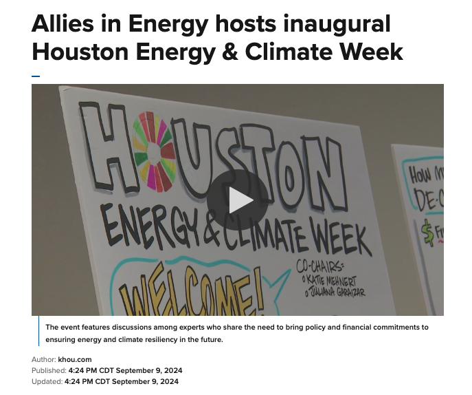 KHOU Alies in Energy Houston Energy and Climate Week